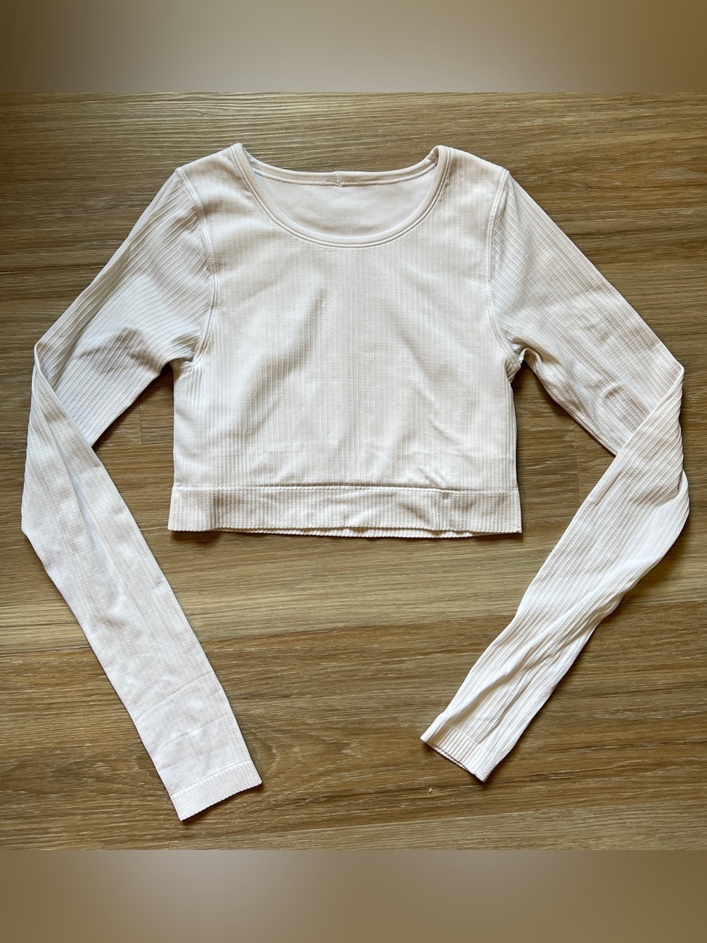 Lululemon Ebb To Street Ribbed Long Sleeve Crop Top White S 4 Pilates yoga